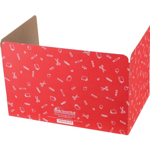 Really Good Stuff Large Privacy Shields Set of 12, Red, Matte Finish | Distraction-Free Learning, Desk Divider Boards for Students, Testing Folders, Cardboard Panels, Classroom Essentials - color: Red, size: Large 14"H