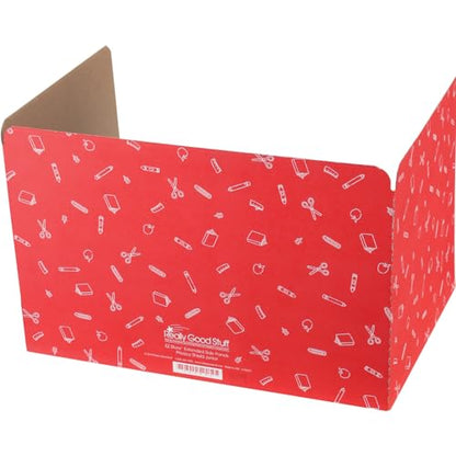 Really Good Stuff Large Privacy Shields Set of 12, Red, Matte Finish | Distraction-Free Learning, Desk Divider Boards for Students, Testing Folders, Cardboard Panels, Classroom Essentials - color: Red, size: Large 14"H