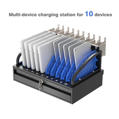 POCHAR 10-Device Open Charging Station for Chromebooks, iPads & Tablets - size: 10 Tablet/Chromebook