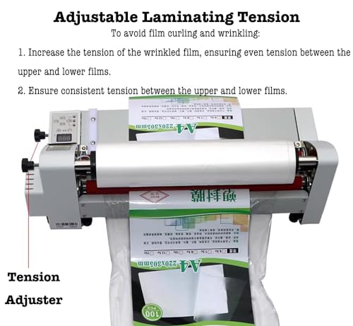 350mm Laminator Machine, Cold Hot Roller Laminating Machine, Single- & Double-Sided Thermal Laminator for Paper Card Wood Veneer PVC Foil, Digital Display, Safety Protection (V350)
