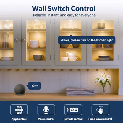 V4light LED Puck Lights, Smart Under Cabinet Lighting with Remote, 4 Pack - color: Brown, size: 4 Pack