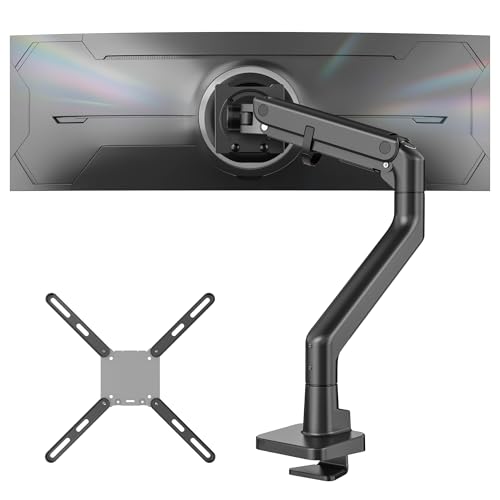 monTEK Heavy-Duty Monitor Arm Bundle with Universal VESA Extension Kit, Fits 17–57" Curved & Ultrawide Screens up to 59.4 lbs, Expands VESA to 200x200 & 300x300
