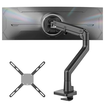 monTEK Heavy-Duty Monitor Arm Bundle with Universal VESA Extension Kit, Fits 17–57" Curved & Ultrawide Screens up to 59.4 lbs, Expands VESA to 200x200 & 300x300