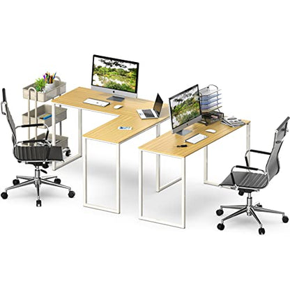 SHW Mission 48 x 48 L-Shape Home Office Computer Desk, Oak - color: Oak, size: 48-Inch L-Shaped