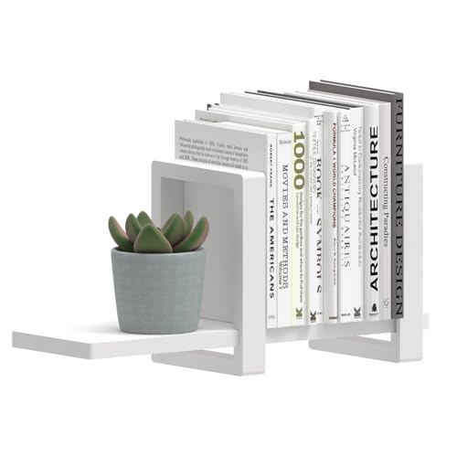 100% Solid Wood Adjustable Desktop Bookshelf, Retro Tabletop Bookshelf, Desk Shelf for Living Room, Home, Office, Perfect for Magazine, Books, Cookbooks, No Tools Required to Assemble (White) - color: White