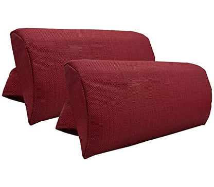 Zero Gravity Chair Set of 2 Replacement Pillow Headrest with Elastic Band, Universal Soft Removable Padded Cushion Head Pillow for Zero Gravity Lounge Chair, Folding Patio Lawn Recliner Chair, Red - color: Red, size: 2 Pack