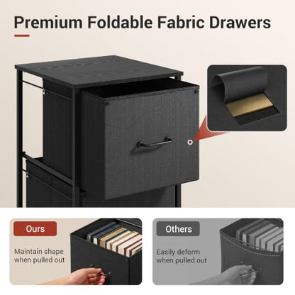 DEVAISE 2 Drawer Mobile File Cabinet, Rolling Printer Stand - color: Black