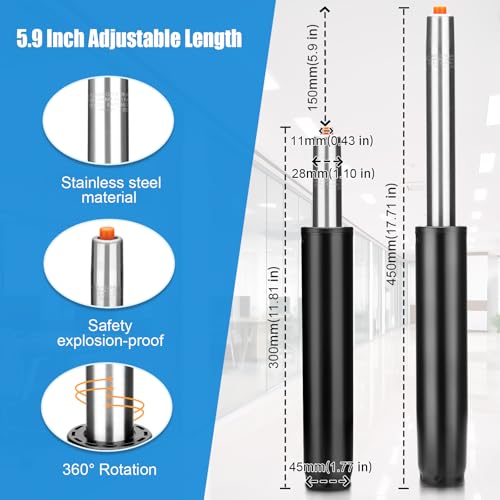 Office Chair Cylinder Replacement - size: 5.9" Stroke