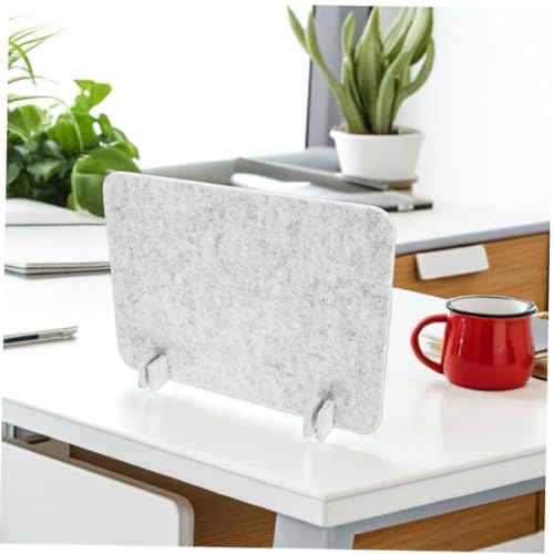 Desk Privacy Panel Felt Divider 40x30cm Silver Gray, Office Desktop Partition Board for Student and Employee Workstations, Acoustic Privacy Screen for Classroom and Office Use