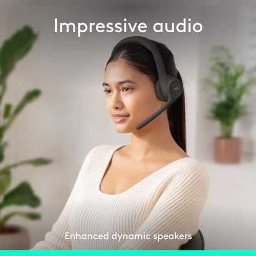 Logitech Zone 300 Wireless Bluetooth Headset with Noise-Canceling Microphone, Compatible with Windows, Mac, Chrome, Linux, iOS, iPadOS, Android – Graphite (Renewed) - color: Graphite