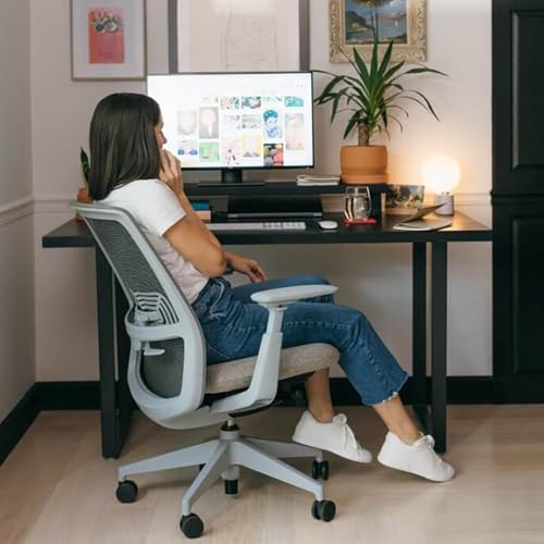 Haworth Soji Ergonomic Office Chair, Home Office Desk Chair, Clay | Computer Desk Chair with Seat Height Adjustment, Flexible Mesh Back, and Lumbar Support - color: Clay, style: With Lumbar Support