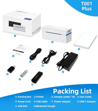 ORGSTA Bluetooth Thermal Shipping Label Printer, 4x6 Shipping Label Printer - color: White
