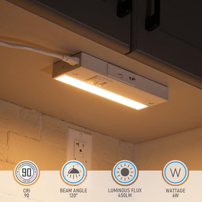 TORCHSTAR 4-Pack 8 Inch 5CCT LED Under Cabinet Lighting Aluminum, White - color: White, size: 8 Inch