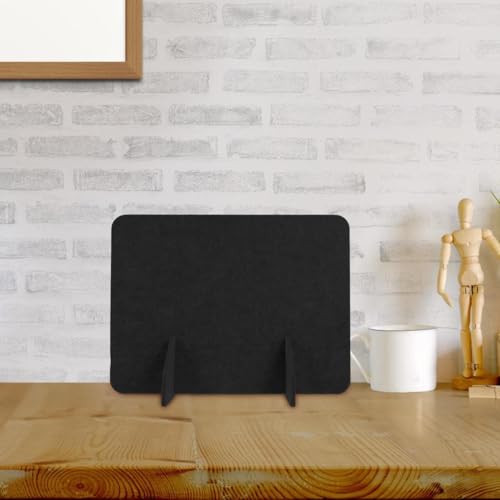 Desktop Privacy Panel Felt Freestanding Desk Divider with Support Feet Acoustic Noise Reducing Office Divider for Home School Dorm 2 Pack - color: Black