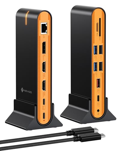 NOVOO 15 in 1 Laptop Docking Station Dual Monitor, 8K DP & Dual 4K HDMI