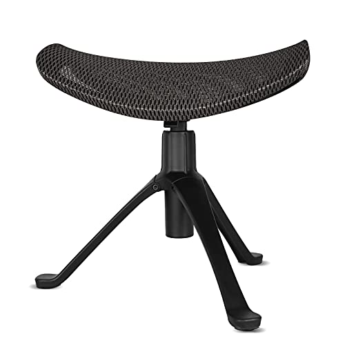 Lilithye Footrest for Desk Adjustable Height 2-in-1 Function Rotatable Ergonomic Under Desk Footrest Ottoman Stool Rolling Leg Rest for Home Office (Gray) - color: 1-gray