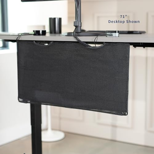 VIVO Black 30 inch Under Desk Privacy and Cable Management Organizer Sleeve, Wire Hider Kit Panel System, DESK-SKIRT-30 - size: 30" Panel