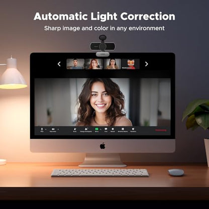 UGREEN 2K Webcam for PC Ultra HD 1080P Computer Webcam with Microphone | PC Camera with Privacy Cover, USB Web Camera for Streaming, Conference, Video Calling, Zoom,Teams, FaceTime - color: Space Grey