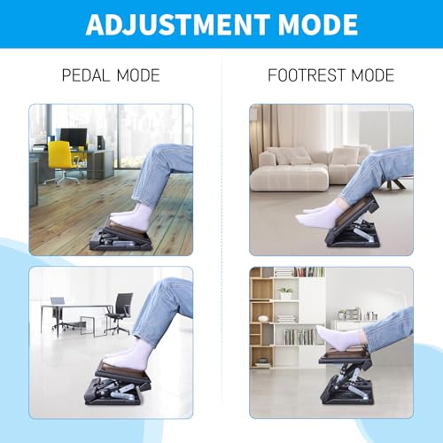Adjustable Foot Rest Under Desk for Office,Home, Gaming & Study - color: Brown, size: Extra Large