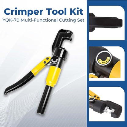 6 Ton Hydraulic Wire Cable Lug Terminal Crimper Crimping Tool 9 Dies