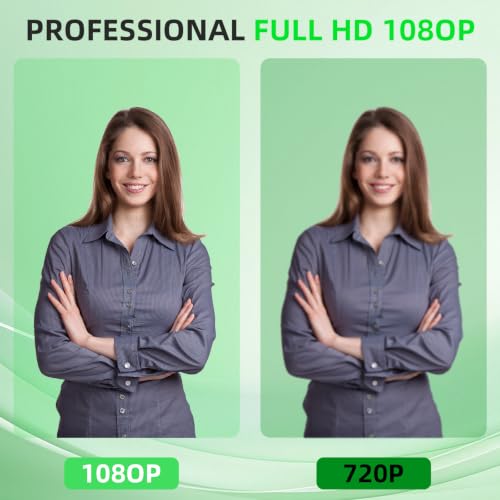 1080P HD Webcam, USB Plug & Play Computer Camera, Auto Low-Light Streaming Camera, RGB Status Light Web cam, Noise-Canceling Microphone Webcam - for Video on Laptop & Desktop