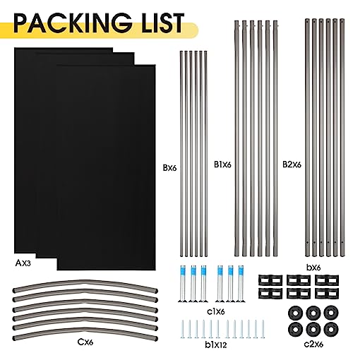RANTILA 3 Panel Privacy Screen, 6 Ft Tall Folding Privacy Screen Room Dividers, Freestanding Room Partition Wall Dividers, 102''W x 20''D x 71''H, Black - color: Black, size: 34" - 3 Panel