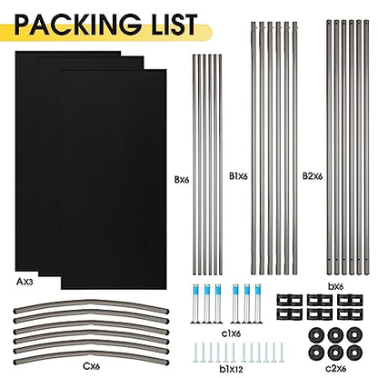 RANTILA 3 Panel Privacy Screen, 6 Ft Tall Folding Privacy Screen Room Dividers, Freestanding Room Partition Wall Dividers, 102''W x 20''D x 71''H, Black - color: Black, size: 34" - 3 Panel