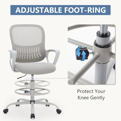 DUMOS Ergonomic Tall Drafting Chair, High Office Chair for Standing Desk
