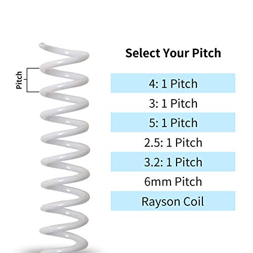 RAYSON 4:1 Plastic Spiral Binding Coils, 1-1/4", White, 280 Sheet, 50 Pack - size: 1-1/4" (280 Sheets Capacity)