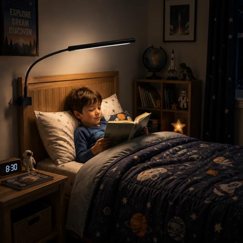 LED Desk Lamp with Clamp, 1200 Lm Eye-Caring Desk Light for Home Office,Pro - color: Black, size: Plus