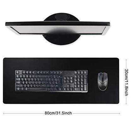Gaming Mouse Mat/Mouse Pad 31.5x11.8x0.12Inch | XXL mouse pad | table mat/large size | improved precision and speed | rubber base for stable Grip on smooth surfaces non-slip (80x30 Black) - color: 80x30 Black