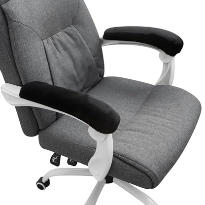 FORCHEER Office Chair Armrest Covers Velvet Elastic 2 Pieces Black Arm Rest Covers for Gaming Chair Computer Desk Chair Washable