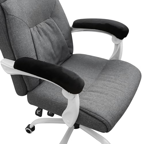 FORCHEER Office Chair Armrest Covers Velvet Elastic 2 Pieces Black Arm Rest Covers for Gaming Chair Computer Desk Chair Washable
