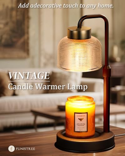 Candle Warmer Lamp with Timer & Dimmable Brightness, House Warming Gifts New Home, Christmas Birthday Gifts for Women, Birthday Gifts for Women Mom, Flameless Wax Melt Warmer for Jar Candles - color: Black+golden