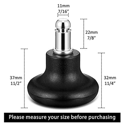 Outus 5 Pieces Bell Glides Replacement Office Chair Wheels Stopper Office Chair Swivel Caster Wheels Stool Bell Glides with Separate Self Adhesive Pads (Low Profile)