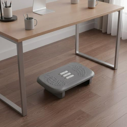 Durable PP Plastic Footrest with Rocking Motion, Under Desk Support for Office and Home Workspaces, Textured Non-Slip Surface, 13 x 7.9 Inches