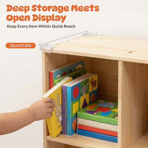 4 Cube Storage Organizer - Solid Wood Bookshelf for Bedroom, Living Room | Vertical or Horizontal Bookshelf Organizer | Open Book Shelf | Easy Assembly | 23.62''Lx11.81''Wx23.62''H (4-Cube) - size: 4-Cube
