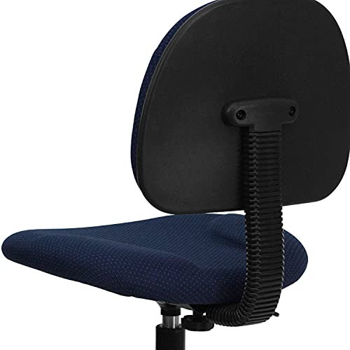 BizChair Navy Blue Patterned Fabric Adjustable Height Drafting Chair with Adjustable Foot Ring - color: Navy Blue Patterned