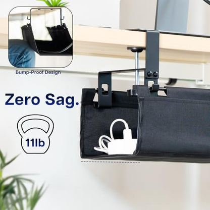 VIVO Black Clamp-on 47 in Fabric Cable Management Tray, DESK-AC47F-C - size: 47"