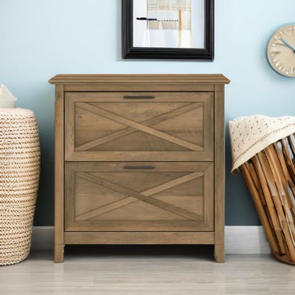 Bush Home Key West 2 Drawer Lateral File Cabinet in Reclaimed Pine, Document Storage for Home Office, Accent Chest with Drawers - color: Reclaimed Pine