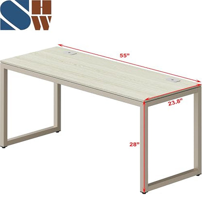 SHW 55-Inch Commercial-Grade Office Computer Desk, Maple - color: Maple, size: 55-Inch