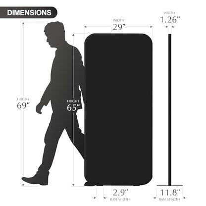 DECOLAB Freestanding Room Partition Divider Panel 29"x65" Midnight - color: Midnight