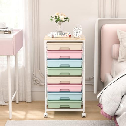 SYKIARIOL Rolling Cart with Drawers, 8 Drawers Utility Cart, Rainbow - color: Rainbow