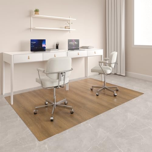 Upgraded 50"x 72" Heavy Duty Mat for Office Chair on Hardwood Floors, Non-Slip PVC Chair Mats for Hardwood Floors, Scratch-Resistant Desk Chairs Mat for Hard Floor, Under Desk Mats for Rolling Chairs - color: Walnut Brown, size: 50" x 72" for Hard-Floor(1