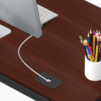 SHW 55 x 60 Commercial-Grade L-Shape Corner Office Computer Desk, Cherry | 10-Year Limited Warranty - color: Cherry
