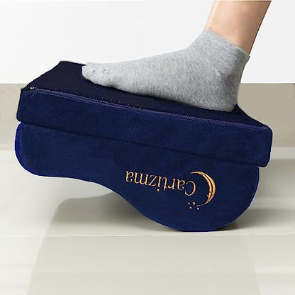 Ergonomic Foot Rest for Under Desk - Non-Slip, Adjustable, Washable Covers - Office, Home & Travel - color: Blue