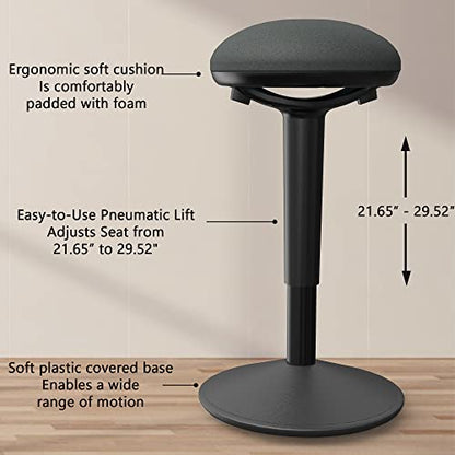 Standing Desk Chair with 360-Degree Standing Desk Chair with Memory Foam Seat Cushion, Lightweight & Flexible - color: R22-black