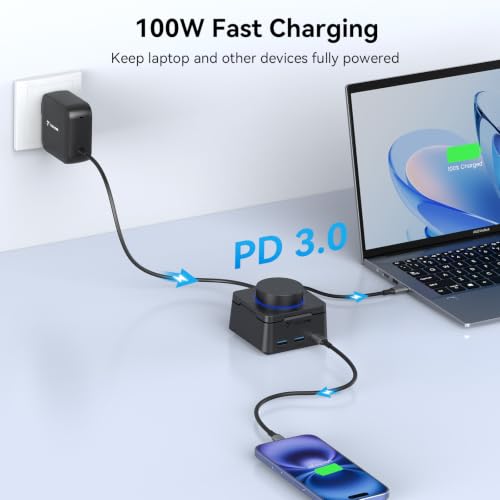 TobenONE Laptop Docking Station Dual Monitor,Dual 4K HDMI,5 USB,100W PD