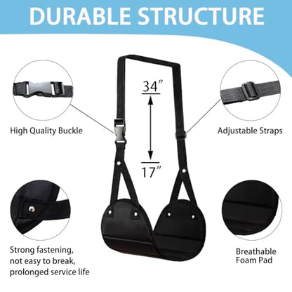 Aksiko 2 Pack Airplane Travel Footrest Hammocks, Adjustable, Black, Memory Foam, Foot Hammock for Airplane Travel