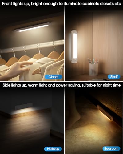 HIBOITEC Under Cabinet Lighting Motion Sensor Wireless 56 LED Lights 2 Pack - size: 9.3inch-56LED